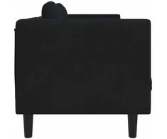 Dvivietė sofa su pagalvėlėmis, juodos spalvos, aksomas