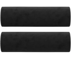 Dvivietė sofa su pagalvėlėmis, juodos spalvos, 140cm, aksomas