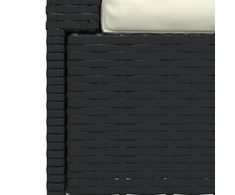 Lauko baldų komplektas Dvivietė sofa su pagalvėlėmis, juodos spalvos, poliratanas