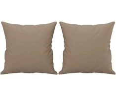 Dvivietė sofa su pagalvėlėmis, kapučino, 140cm, dirbtinė oda