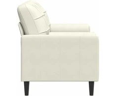 Dvivietė sofa su pagalvėlėmis, kreminės spalvos, 140cm, aksomas