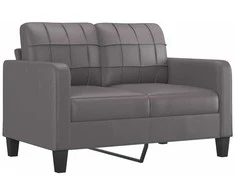 Dvivietė sofa su pagalvėlėmis, pilka, 120cm, dirbtinė oda