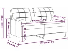 Dvivietė sofa su pagalvėlėmis, rožinės spalvos, 140cm, aksomas