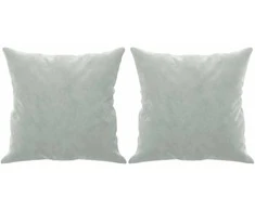 Dvivietė sofa su pagalvėlėmis, šviesiai pilka, 140cm, aksomas