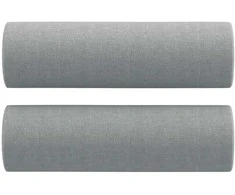 Dvivietė sofa su pagalvėlėmis, šviesiai pilka, 140cm, audinys