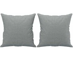 Dvivietė sofa su pagalvėlėmis, šviesiai pilka, 120cm, audinys