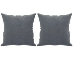 Dvivietė sofa su pagalvėlėmis, tamsiai pilka, 140cm, aksomas