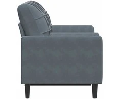 Dvivietė sofa su pagalvėlėmis, tamsiai pilka, 120cm, aksomas
