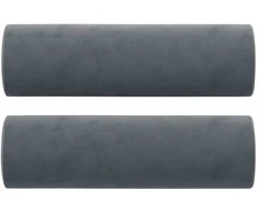 Dvivietė sofa su pagalvėlėmis, tamsiai pilka, 140cm, aksomas