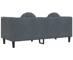 Dvivietė sofa su pagalvėlėmis, tamsiai pilkos spalvos, aksomas
