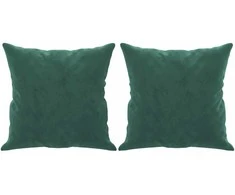 Dvivietė sofa su pagalvėlėmis, tamsiai žalia, 140cm, aksomas
