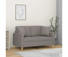 Dvivietė sofa su pagalvėlėmis, taupe spalvos, 120cm, audinys