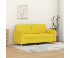 Dvivietė sofa, šviesiai geltonos spalvos, 140cm, audinys