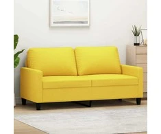 Dvivietė sofa, šviesiai geltonos spalvos, 140cm, audinys