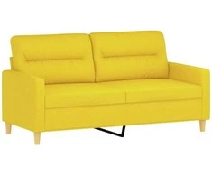 Dvivietė sofa, šviesiai geltonos spalvos, 140cm, audinys