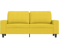 Dvivietė sofa, šviesiai geltonos spalvos, 140cm, audinys