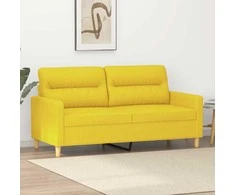 Dvivietė sofa, šviesiai geltonos spalvos, 140cm, audinys