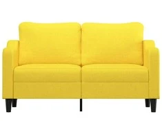 Dvivietė sofa, šviesiai geltonos spalvos, 140cm, audinys