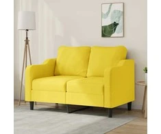 Dvivietė sofa, šviesiai geltonos spalvos, 120cm, audinys