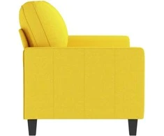 Dvivietė sofa, šviesiai geltonos spalvos, 140cm, audinys