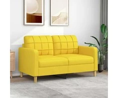 Dvivietė sofa, šviesiai geltonos spalvos, 140cm, audinys
