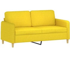 Dvivietė sofa, šviesiai geltonos spalvos, 140cm, audinys