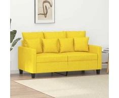 Dvivietė sofa, šviesiai geltonos spalvos, 120cm, audinys