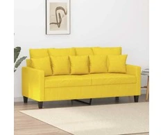 Dvivietė sofa, šviesiai geltonos spalvos, 140cm, audinys