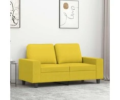 Dvivietė sofa, šviesiai geltonos spalvos, 120cm, audinys