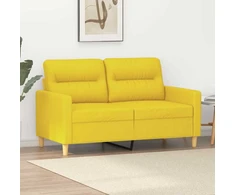 Dvivietė sofa, šviesiai geltonos spalvos, 120cm, audinys