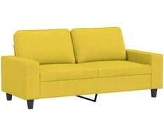 Dvivietė sofa, šviesiai geltonos spalvos, 140cm, audinys