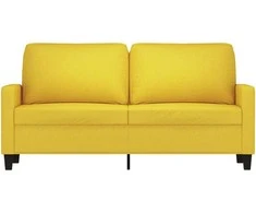 Dvivietė sofa, šviesiai geltonos spalvos, 140cm, audinys