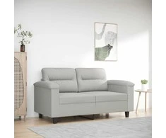 Dvivietė sofa, šviesiai pilka, 120cm, mikropluošto audinys