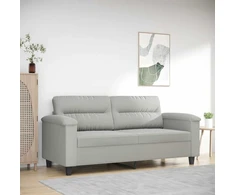 Dvivietė sofa, šviesiai pilka, 140cm, mikropluošto audinys