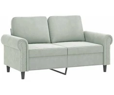 Dvivietė sofa, šviesiai pilkos spalvos, 120cm, aksomas