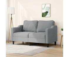 Dvivietė sofa, šviesiai pilkos spalvos, 140cm, audinys