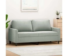 Dvivietė sofa, šviesiai pilkos spalvos, 140cm, aksomas