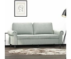 Dvivietė sofa, šviesiai pilkos spalvos, 140cm, aksomas