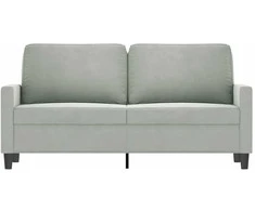 Dvivietė sofa, šviesiai pilkos spalvos, 140cm, aksomas