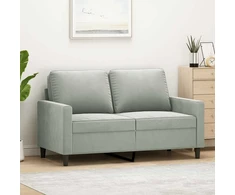 Dvivietė sofa, šviesiai pilkos spalvos, 120cm, aksomas