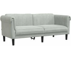 Dvivietė sofa, šviesiai pilkos spalvos, aksomas