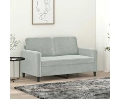 Dvivietė sofa, šviesiai pilkos spalvos, 120cm, aksomas