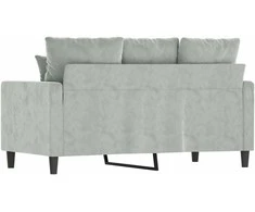 Dvivietė sofa, šviesiai pilkos spalvos, 120cm, aksomas