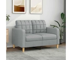 Dvivietė sofa, šviesiai pilkos spalvos, 120cm, audinys