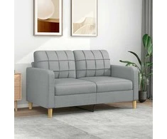 Dvivietė sofa, šviesiai pilkos spalvos, 140cm, audinys