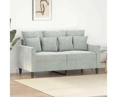 Dvivietė sofa, šviesiai pilkos spalvos, 120cm, aksomas