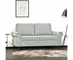 Dvivietė sofa, šviesiai pilkos spalvos, 120cm, aksomas