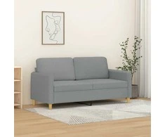 Dvivietė sofa, šviesiai pilkos spalvos, 140cm, audinys