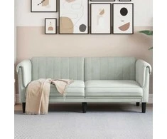 Dvivietė sofa, šviesiai pilkos spalvos, aksomas