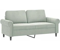 Dvivietė sofa, šviesiai pilkos spalvos, 140cm, aksomas